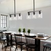 ROCUNSI 3-Light Kitchen Island Lighting, Black Pendant Light Fixture, Farmhouse