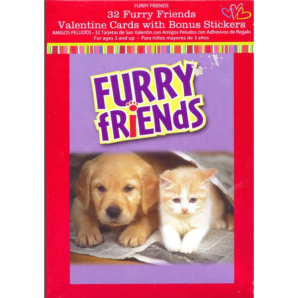 Furry Friends Valentine Cards for Kids (84125050)