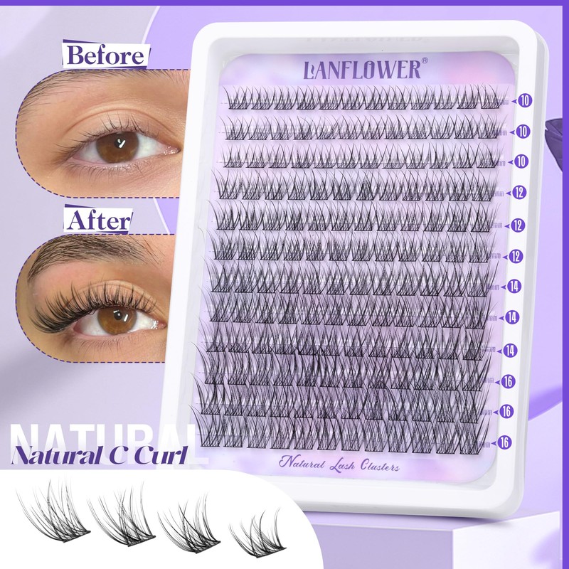 Wispy Lash Clusters Natural Eyelash Clusters C Curl Individual Lashes