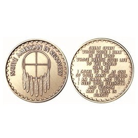 wendells Native American in Recovery Bulk Lot of 25 Medallions Dream Catcher Chips Bronze Great Spirit Prayer