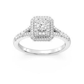 GILDED Lab Grown Diamond 1/2 ct. T.W. Sterling Silver Square Engagement Ring