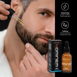 HOMINEM Srum Facial Cooling Effect Hombre 30 ml Vitamina C Cafena Mentol Dawnergy y cido Hialurnico Hidratante Revitalizante y Anti-Fatiga            