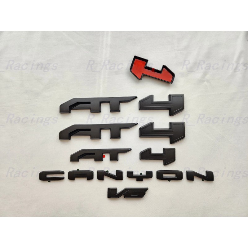 GMC 5PCS Matte Black Door Rear AT4 Canyon V6 OVERLAY