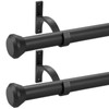 2 Pack Telescoping Curtain Rods, 1Inch Diameter Drapery Rods 48-84Inch