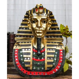 Ebros Large Golden Mask of Pharaoh Egyptian King TUT Bust Statue