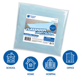 Educational Insights The Original Fluorescent Light Filters: Tranquil Blue 4-Pack, Fluorescent Light Covers, Easy Install for Classrooms, Office, Hospitals & Home, Teacher Classroom Decor