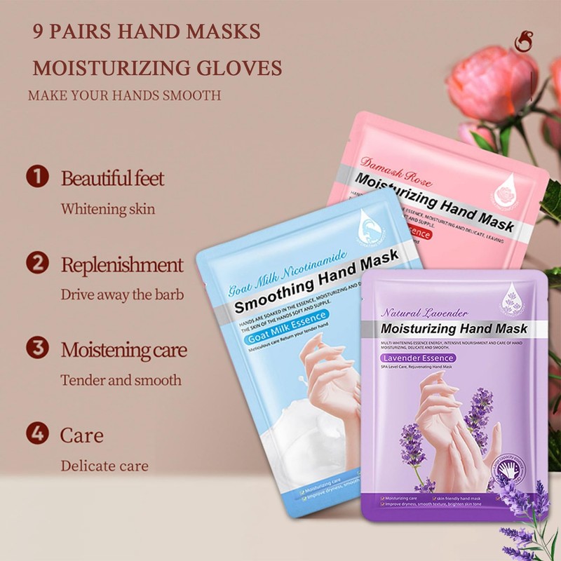 6 Pairs Hand Mask Moisturising Glove, Hand Mask Gloves with