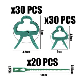ZBHDEYG 60 Pieces Plant Clips, 20 Cable Ties, Plant Climbing Aids, Plant Support Clips, Plant Fixing Clips