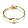 OutstandLong Gold Initial Letter Z Cuff Bracelets Women Heart Bangle