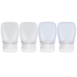 WXOIEOD 1oz Travel Bottles, 4 Pack Silicone Travel Size Bottles Leak Proof TSA Approved Mini Squeeze Containers for Toiletries Lotion Shampoo and Conditioner Liquid Salad Dressing to go Condiment