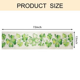 St. Patrick's Day Shamrock Table Runner - Seasonal Spring Holiday Table Decorations for Indoor Outdoor Dining Table Decor (St. Patrick's Day)