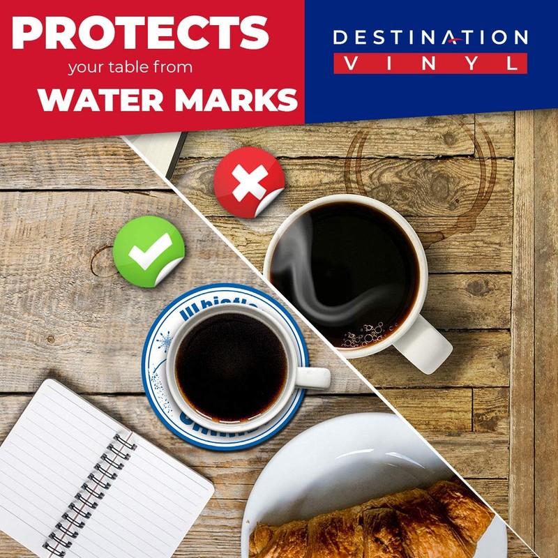 Destination Vinyl ltd 2 x MDF Glossy Top Coasters Round