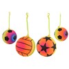 KandyToys 9" Inflatable Neon Sport Ball With Keychain Football, One