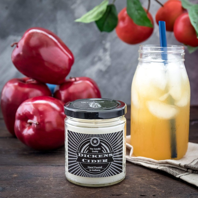 Dickens Cider- Funny Apple Bourbon Cider Scented Jar Candle Fall-