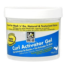 Gel Activador Ampro Long-Aid - Enriquecido con Aloe Vera, Proteínas y Complejo B - Define tus rizos naturales - Regular - 907 g