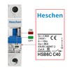 Heschen Miniature Circuit Breaker HSB6C, 40Amp Current, 1 Pole, Type