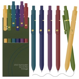 UIXJODO Gel Pens, 6 Pack Gold Retro 0.5mm Black Ink Pens Fine Point Smooth Writing Pens for School Office Supplies, Gifts for Women Girls