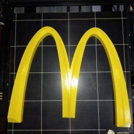 McDonald's McDonald’s Big “M” 3D Advertising Sign Golden Arches 8"×6" 3D Printed