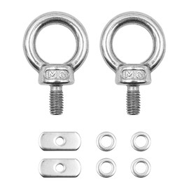 VOANZO 6 Pack Stainless Steel Kayak Rail Bracket for Fixing Eye Rails for Kayak, Canoe, Boat, Bungee Cord or Ropes Replacement Kit