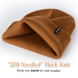 FURTALK Womens Knit Beanie Hat Acrylic Winter Hats for Women Men Soft Warm Unisex Watch Cuffed Beanie,Camel