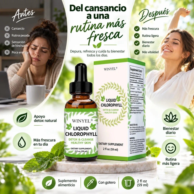 Suplemento Alimenticio De Clorofila 59 Ml Para Rutina Diaria