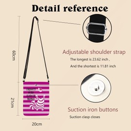 Cheshie Cat Crossbody-Tasche, Cartoon-Film-Fan, Geschenk, Katzenliebhaber, Geschenk, Alicee, Reise, Urlaub, Rucksack, Geldbörse, Tasche, Trouble 2cb