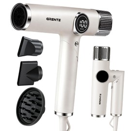 Portable Travel Hair Dryer, 110,000 RPM High-Speed Ionic Hair Dryers,Negative Ion Blow Dryer,4 Heat Settings & 3 Speed, Magnetic Diffuser & Concentrator,Low Noise, Lightweight, No Heat Damage