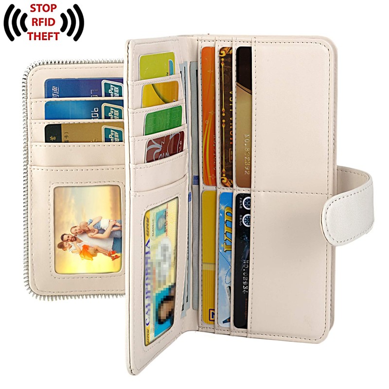 UTO Women's PU Leather Wallet Large Capacity 15 Card Slots