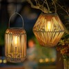 Solar Woven Hanging Lantern for Outdoor Decoration – Boho-Style LED