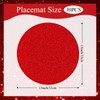 30 PCS Red Paper Placemats Round Place Mat Glitter Disposable