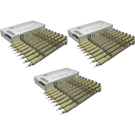 Sakura Pigma Micron Pen 01 Black Marker Felt tip Pen, Archival Pigment Ink for Artist, Sketch & Drawing pens - 8 fine line Pen Set Pack of 3