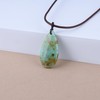 COAI Mint Green Peruvian Turquoise Necklace Genuine Leather Necklace Crystal