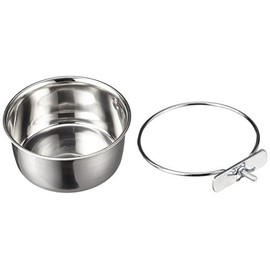 Kerbl Pet Edelstahlnapf 600 ml, 12 cm Schraubbefestigung für Vögel