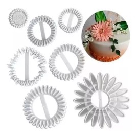 AJC Juego Cortadores Flor Gerbera Girasol Fondant Decoracion