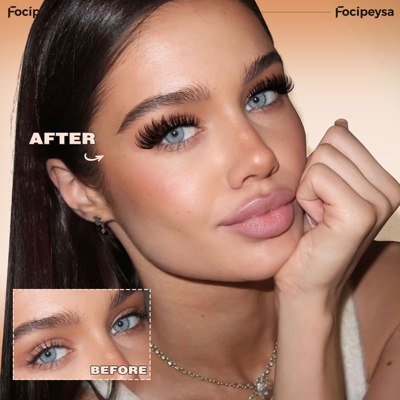 Focipeysa Eyelash Extensions 200D Lash Clusters 14-20MM Lashes Extensions Thick