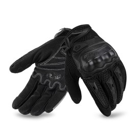 IRON JIA'S Motorcycle Gloves for Men and Women - Motorbike Powersports Racing Gloves with Hard Knuckle Touchscreen for BMX ATV MTB Riding (Black M)