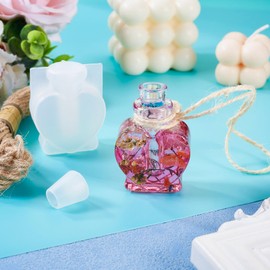 Craftdady 1Pc Heart Shape Drift Bottle Silicone Mold, Love Wishing Bottle Resin Casting Mold, Heart Bottle Pendant DIY Silicone Mold, Small Bottle Mold for DIY Crafts Keychain Jewelry Making
