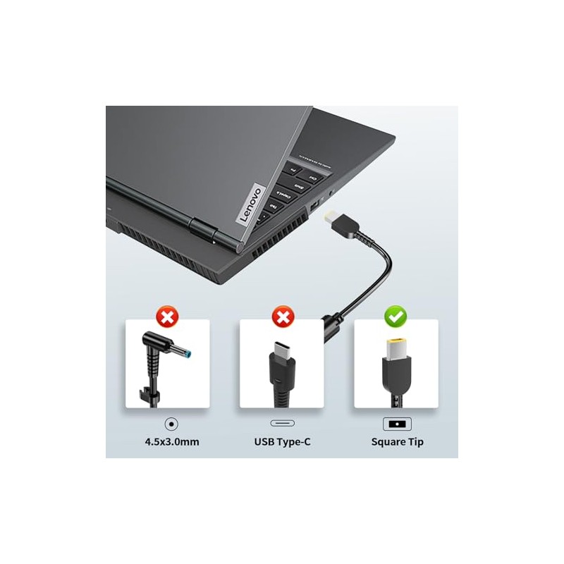Cargador de 170 W compatible con adaptador ThinkPad P1 P53
