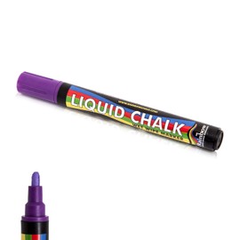 Rainbow Chalk Chalk Marker Pen Violet - 5mm Bullet Nib Wet Wipe Erasible Marker Pen. Rain Proof For Inertior And Exterior Use On Chalkboards Blackboards Menus