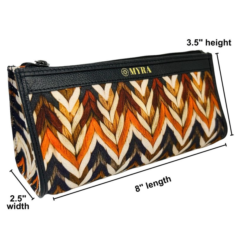 Myra Bag Pouch for Women - Southwestern Aztec Canvas Cosmetic