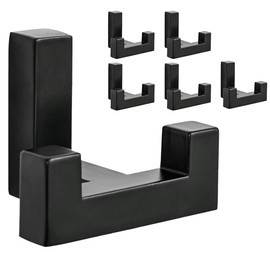 DAIRYCOF Pack of 6 Coat Hooks Black Zinc Alloy Coat Hooks Acoustic Panels Wall Hooks Black Clothes Hooks (Tetris Coat Hooks Zinc Alloy)