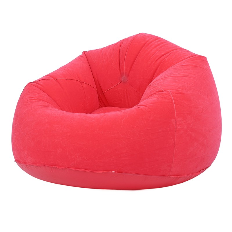 Inflatable Lounge Chair Flocking PVC Portable Folding Blow Up Sofa