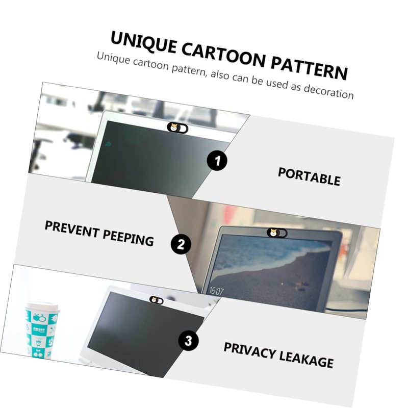 Mobestech 6pcs Webcam Cover Slide Web Cover Dog Pattern Easy