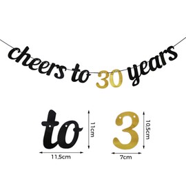 KOBOKO Garland 30th Birthday Decoration Men Women Decoration 30th Birthday Garland Banner, 30th Birthday Decoration Men Women, Birthday Decoration 30 Banner, Glitter Banner for 30th Birthday
