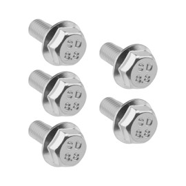 OTOTEC 5PCS Left Hand Thread Bolt M8x18mm Full Threaded Hex Flange Bolts Carbon Steel for Drill Chuck Hand Drill Cutting Machine Silver