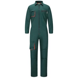 Yukirtiq Men's Coveralls Mechanic Work Jumpsuit Multi Pockets Overalls Long Sleeve Workwear Coverall, Green, S