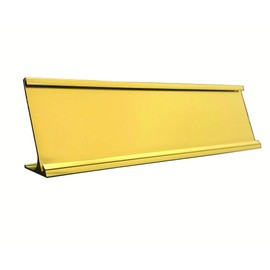 Desktop Office Nameplate Holder, Yellow Gold (10" x 2", 5-Pack)
