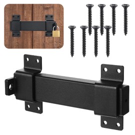 7.5" Sliding Gate Latch, Heavy Duty Door Latch with Padlock Hole, Adjustable Double Gate Latches for Wooden Fences, Barn Doors, Sheds & Interior Security