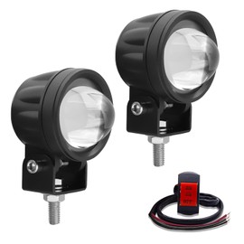 YnGia 2PCS Motorycle Fog Lights with 3 Wires Switch ON/ON/OFF, Amber White Spotlight Auxiliary Light Waterproof Motorcycle Driving Light for Car Truck Offroad SUV ATV Boat