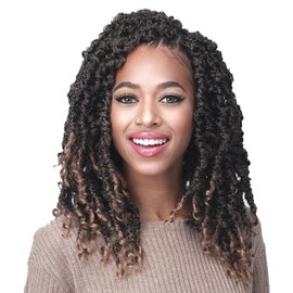 Bobbi Boss Nu Locs Distressed Braids 2X BUTTERFLY CURLY TIPS 12" (3-Pack, 1)